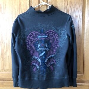 Women’s M Harley Davidson printed zip fleece jacket